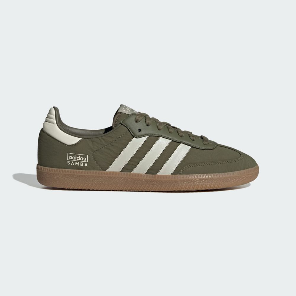 Basket Adidas Samba OG Vert Olive Blanche Femme | RZY-54361704