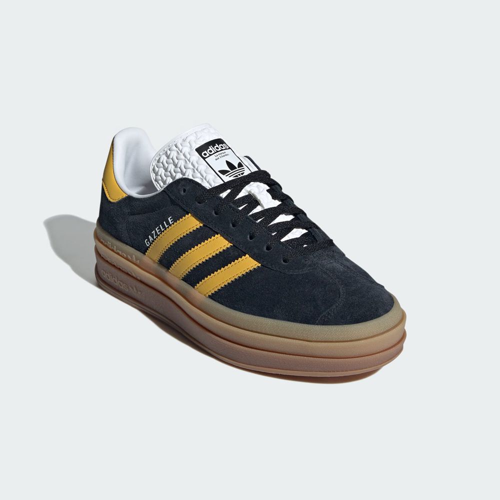 Basket Adidas Gazelle Bold Noir Doré Blanche Femme | KQZ-52825743