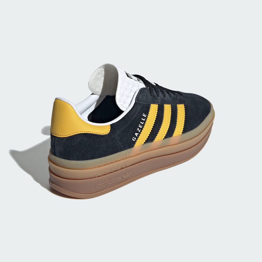 Basket Adidas Gazelle Bold Noir Doré Blanche Femme | KQZ-52825743