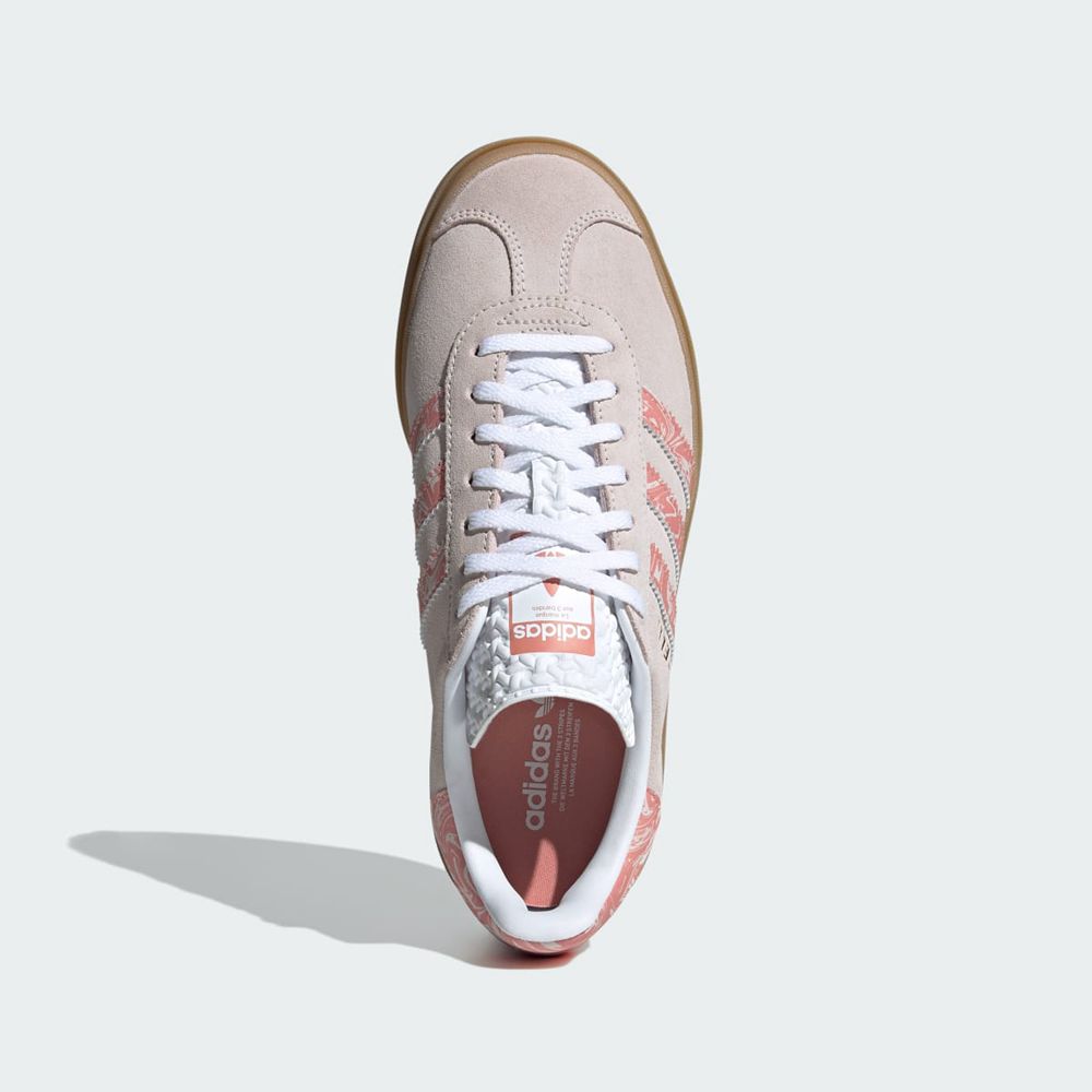 Basket Adidas Gazelle Bold Beige Rose Blanche Femme | UWD-73978900