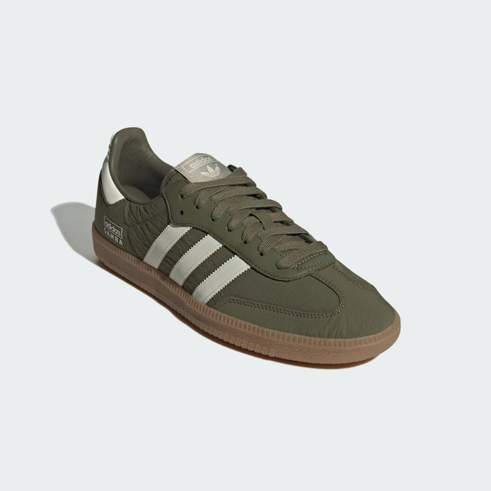 Basket Adidas Samba OG Vert Olive Blanche Femme | RZY-54361704