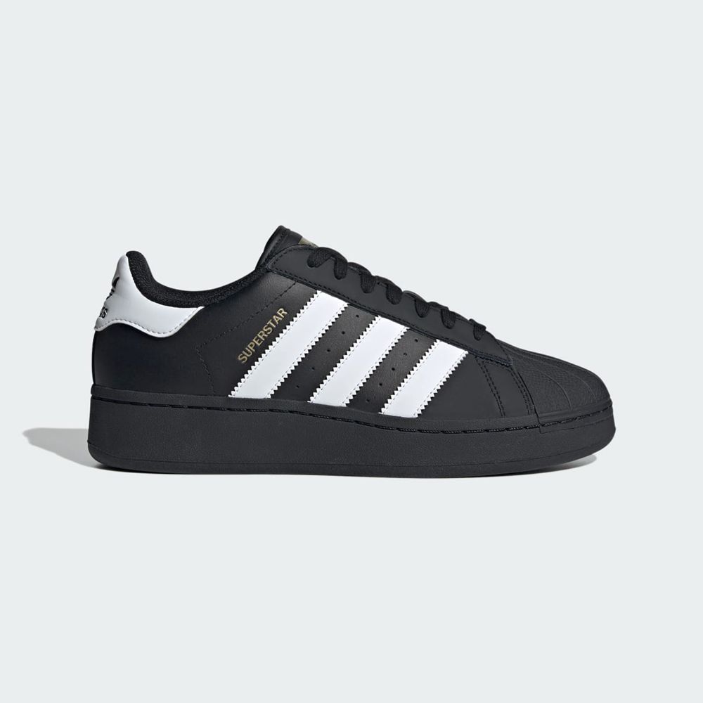 Basket Adidas Superstar XLG Noir Blanche Doré Femme | FDK-12259757