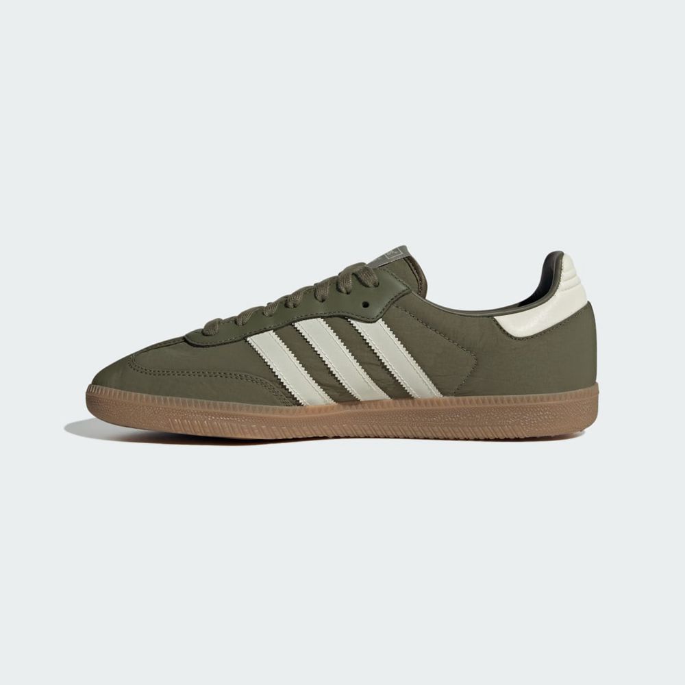 Basket Adidas Samba OG Vert Olive Blanche Femme | RZY-54361704