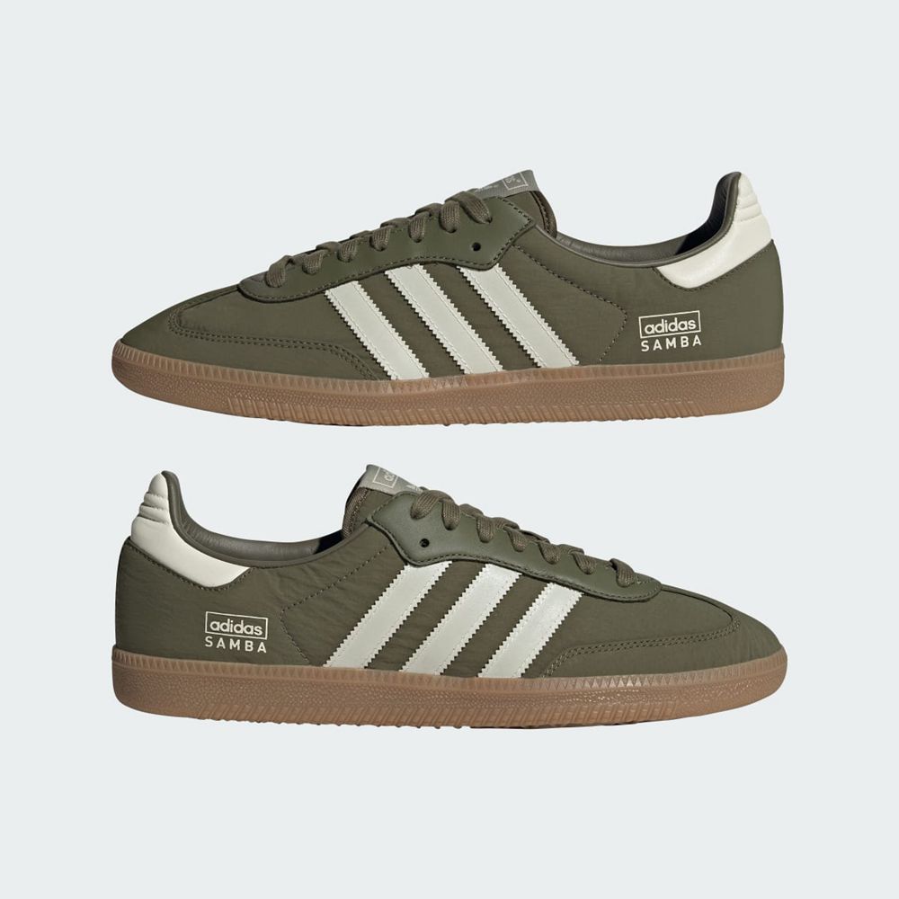 Basket Adidas Samba OG Vert Olive Blanche Femme | RZY-54361704