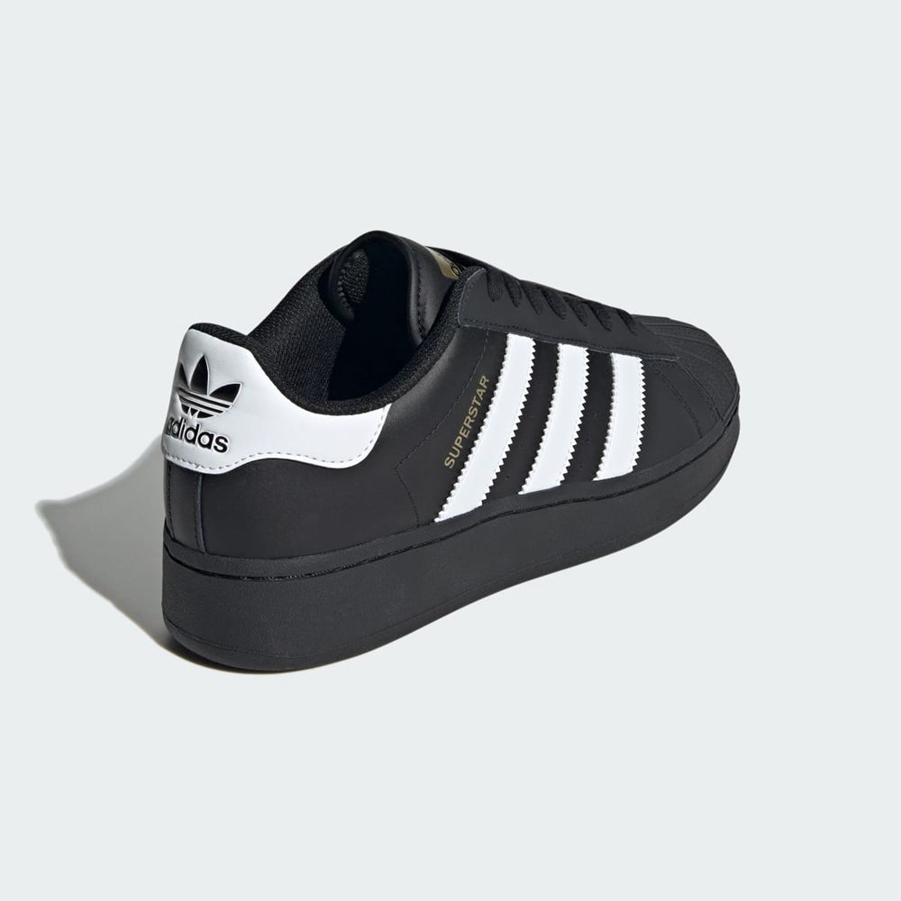 Basket Adidas Superstar XLG Noir Blanche Doré Femme | FDK-12259757