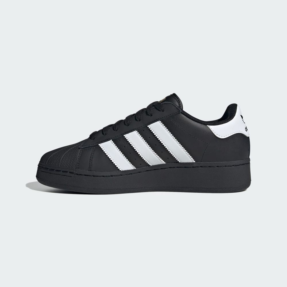 Basket Adidas Superstar XLG Noir Blanche Doré Femme | FDK-12259757