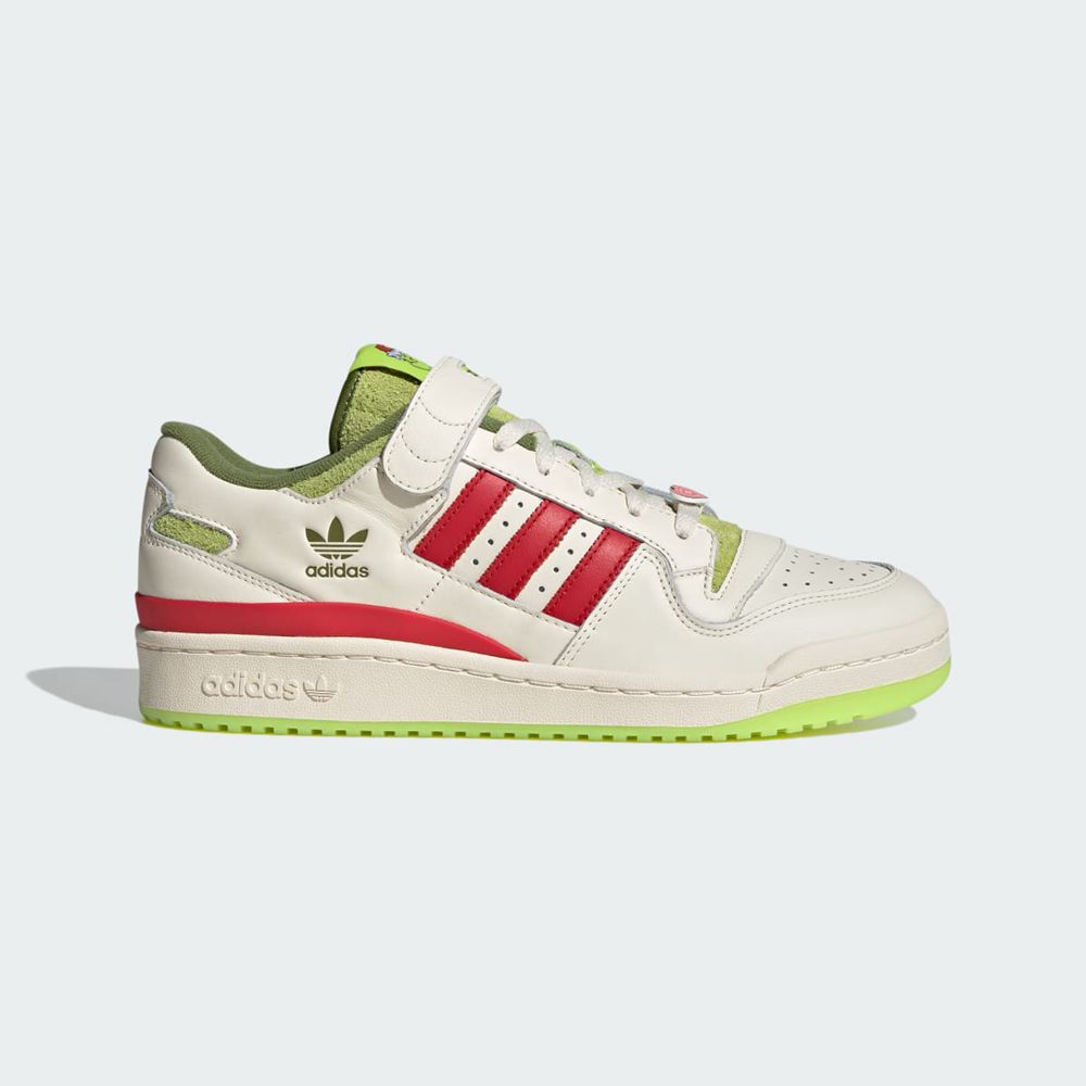 Basket Adidas Forum Low x The Grinch Blanche Rouge Vert Femme | PTK-77573627