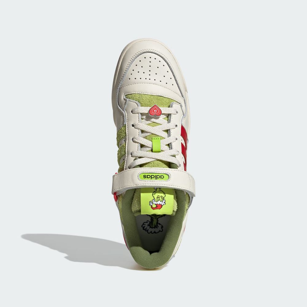 Basket Adidas Forum Low x The Grinch Blanche Rouge Vert Femme | PTK-77573627