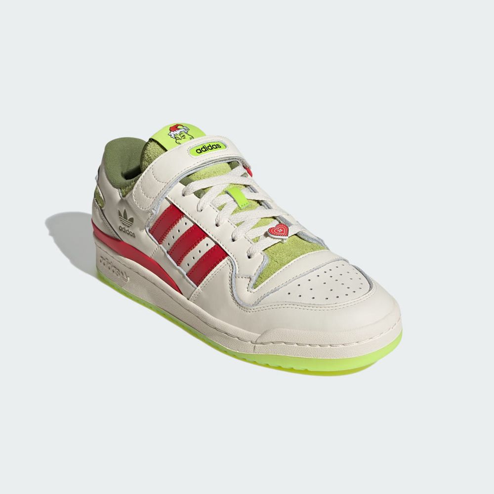 Basket Adidas Forum Low x The Grinch Blanche Rouge Vert Femme | PTK-77573627