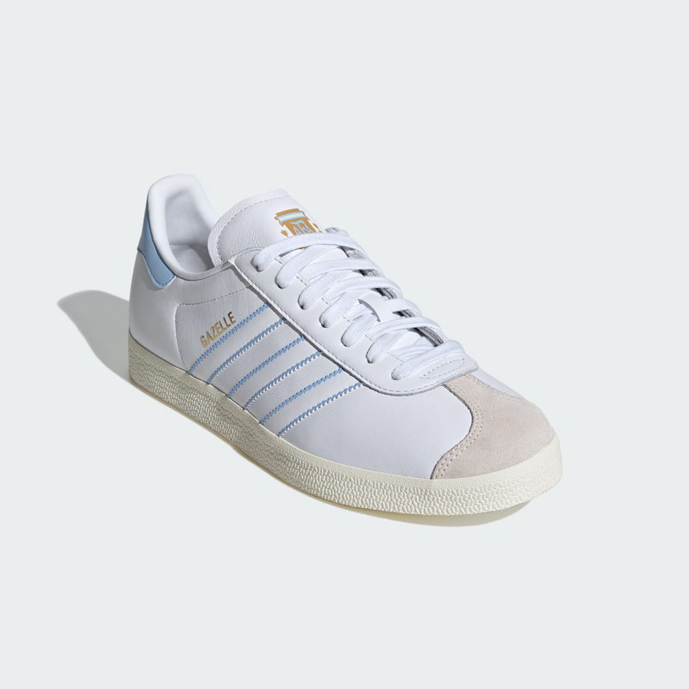 Basket Adidas Gazelle Argentina Blanche Bleu Femme | QSV-75191806