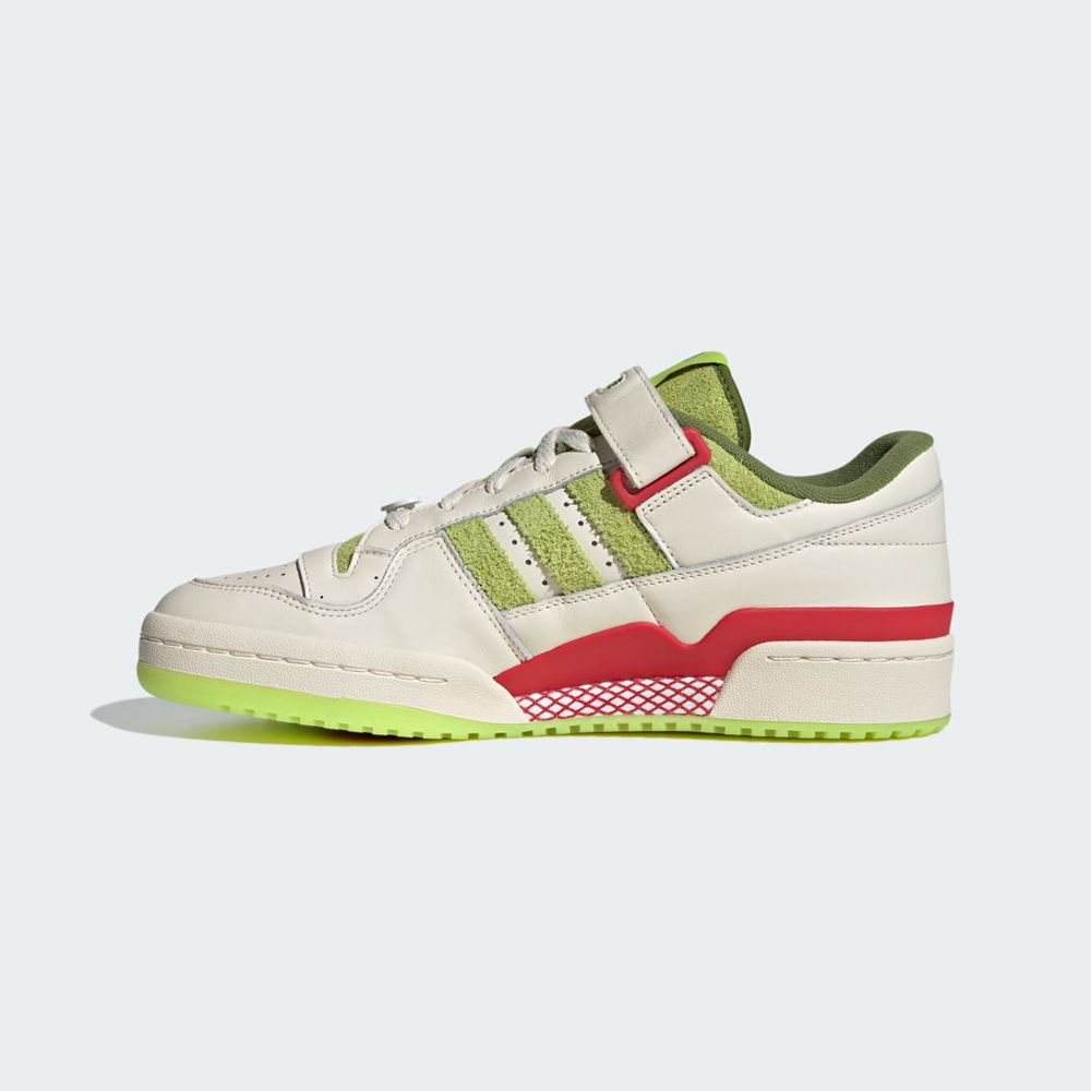 Basket Adidas Forum Low x The Grinch Blanche Rouge Vert Femme | PTK-77573627