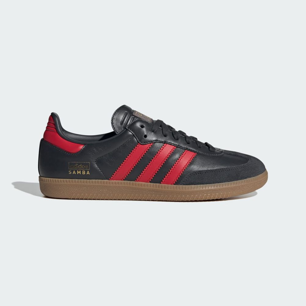 Basket Adidas Samba OG Grise Rouge Femme | OPM-97226758