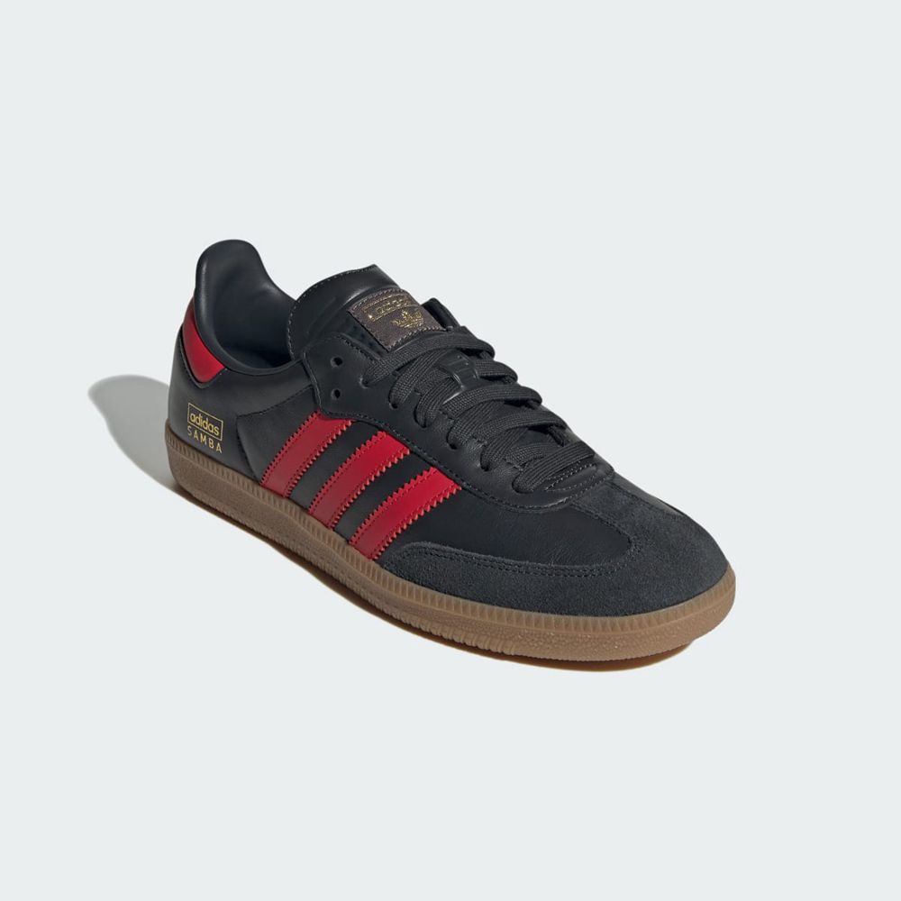 Basket Adidas Samba OG Grise Rouge Femme | OPM-97226758