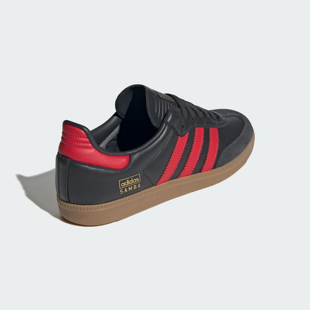 Basket Adidas Samba OG Grise Rouge Femme | OPM-97226758