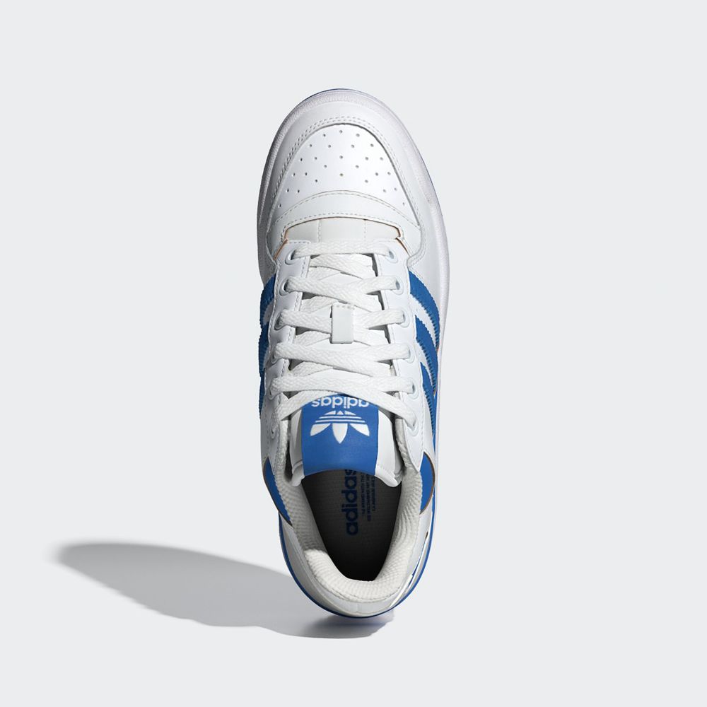 Basket Adidas Forum Bold Stripes Blanche Bleu Grise Femme | DOW-62753945