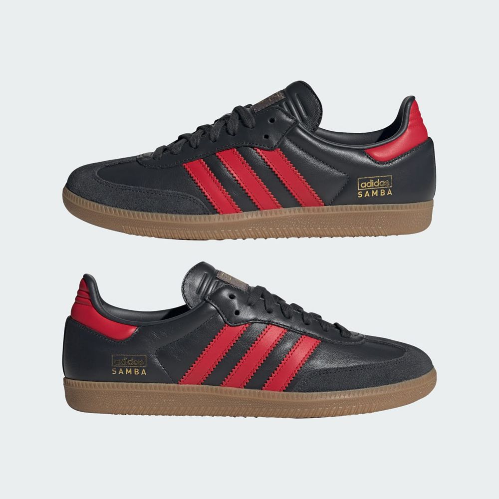 Basket Adidas Samba OG Grise Rouge Femme | OPM-97226758