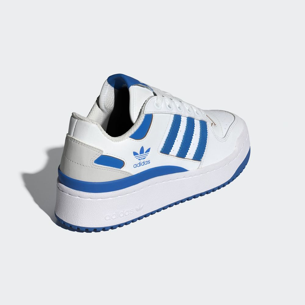 Basket Adidas Forum Bold Stripes Blanche Bleu Grise Femme | DOW-62753945