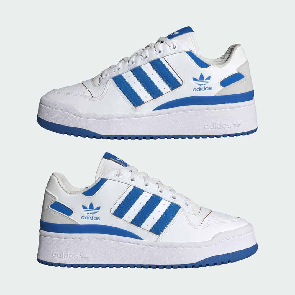 Basket Adidas Forum Bold Stripes Blanche Bleu Grise Femme | DOW-62753945