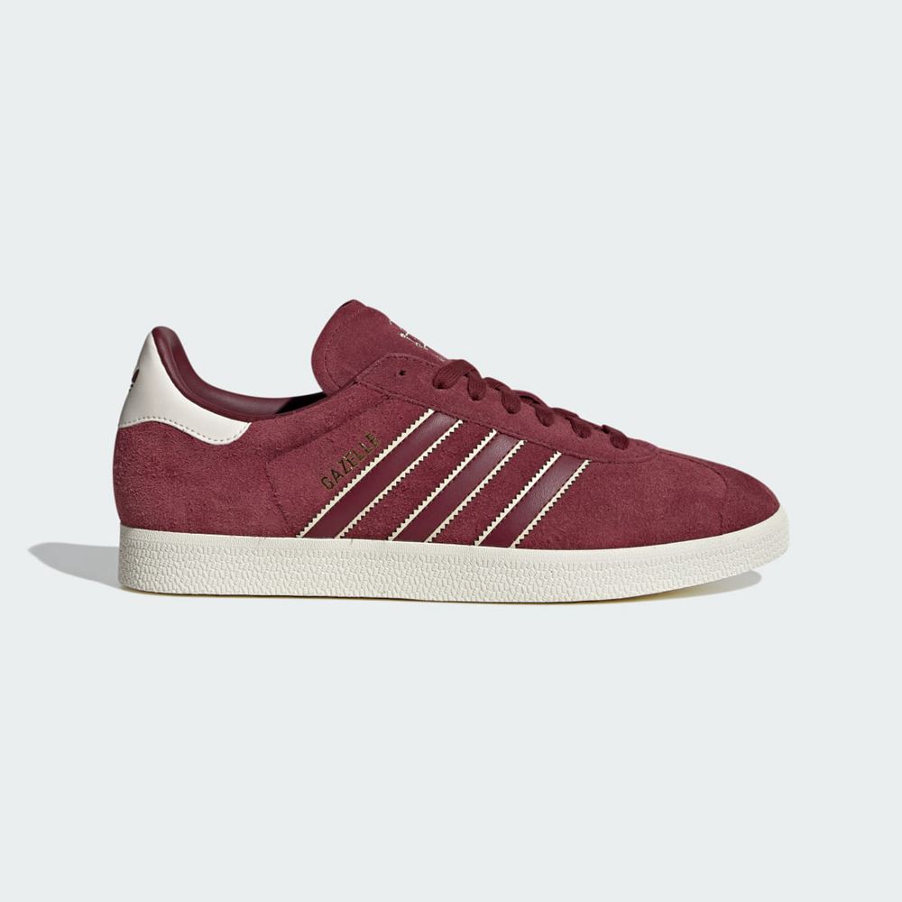 Basket Adidas Gazelle Spain Bordeaux Blanche Doré Femme | ROF-34351059