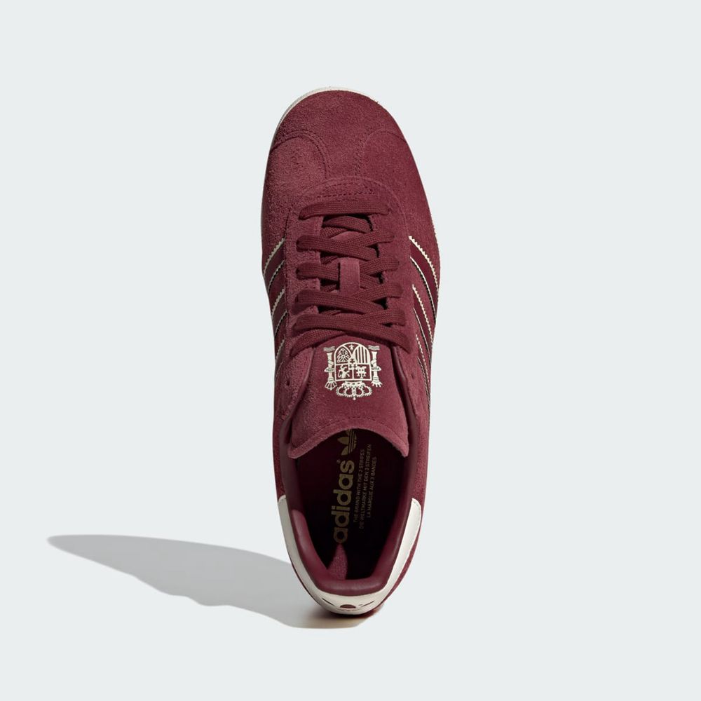 Basket Adidas Gazelle Spain Bordeaux Blanche Doré Femme | ROF-34351059