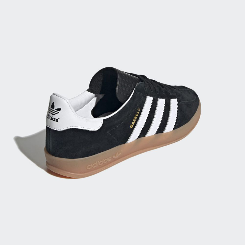 Basket Adidas Gazelle Indoor Noir Blanche Femme | ZFI-28825355