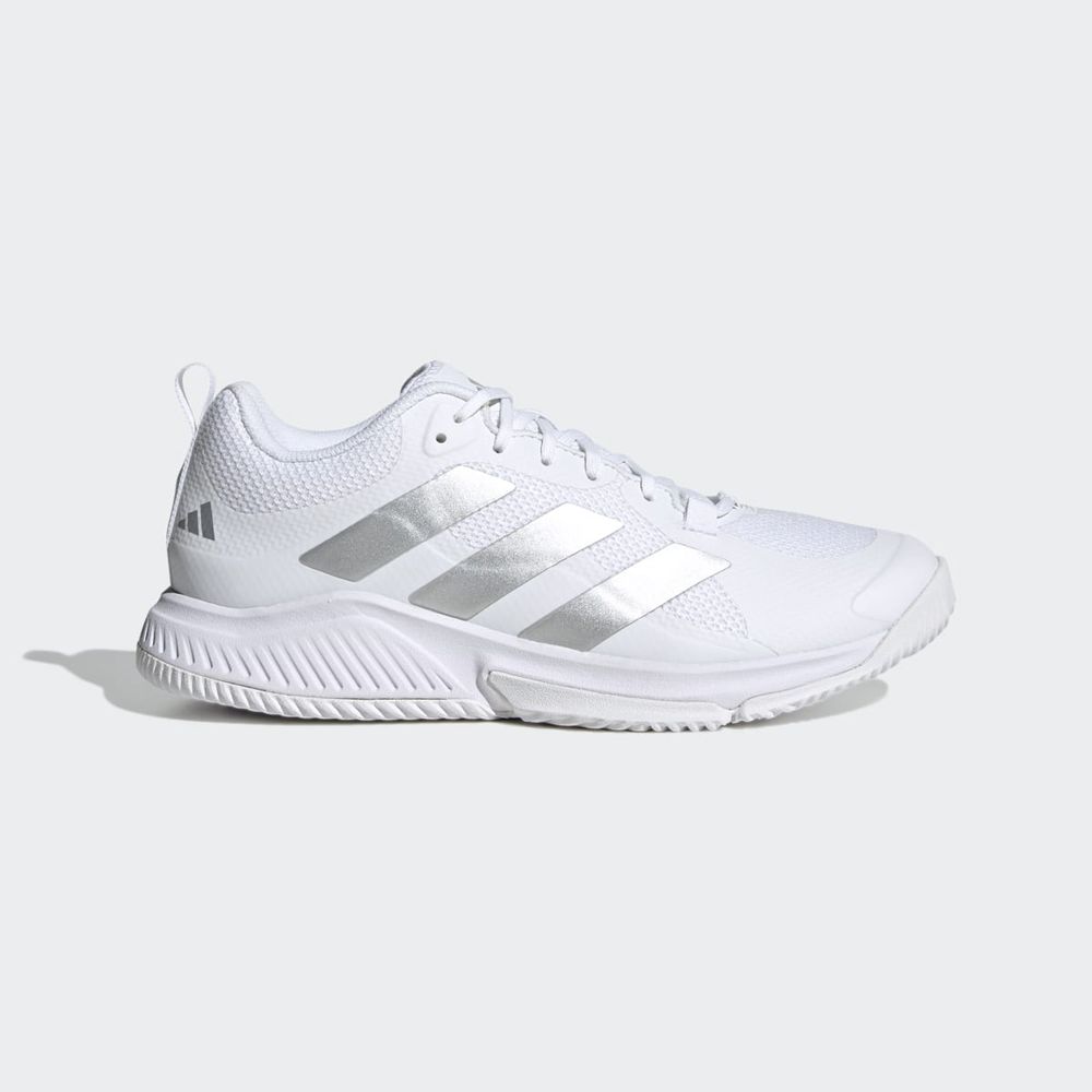 Basket Adidas Court Team Bounce 2.0 Blanche Argent Grise Femme | UPH-52020527