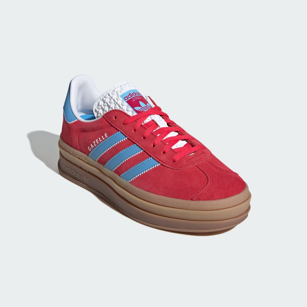 Basket Adidas Gazelle Bold Rose Bleu Blanche Femme | CJX-22822049