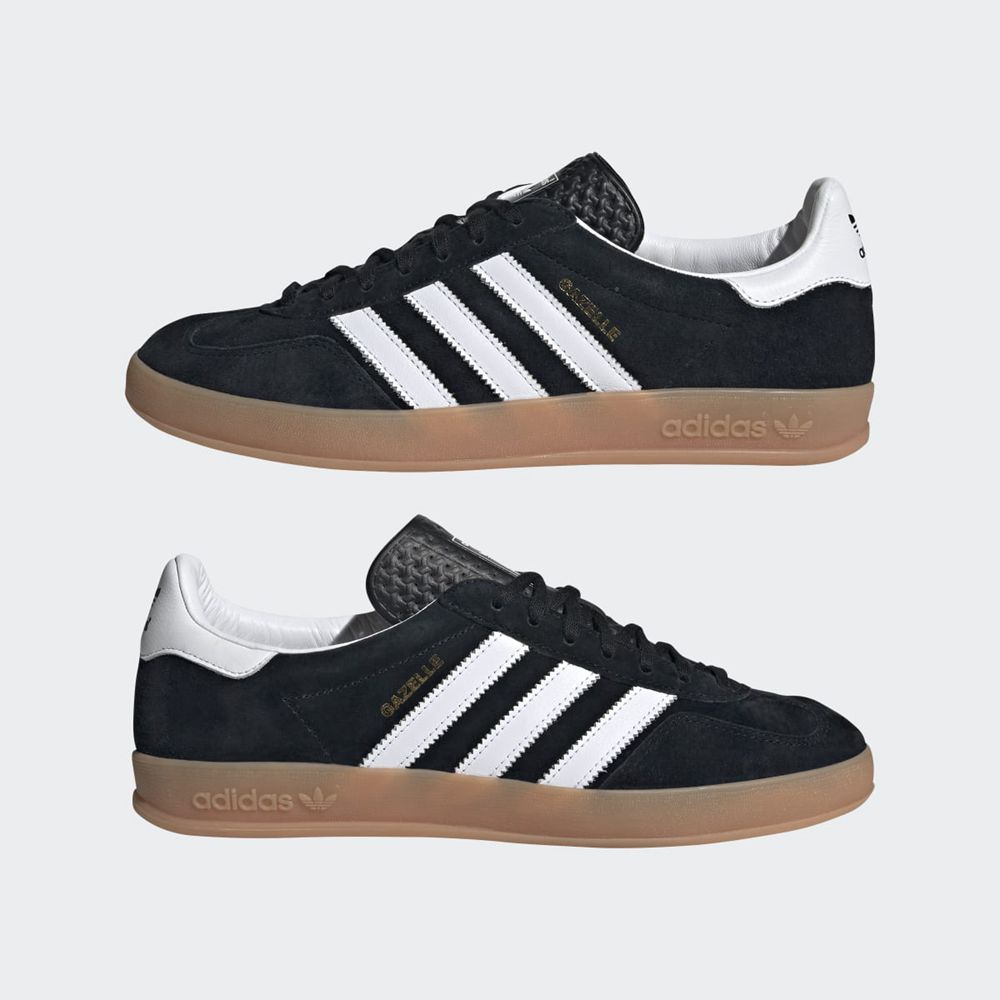 Basket Adidas Gazelle Indoor Noir Blanche Femme | ZFI-28825355