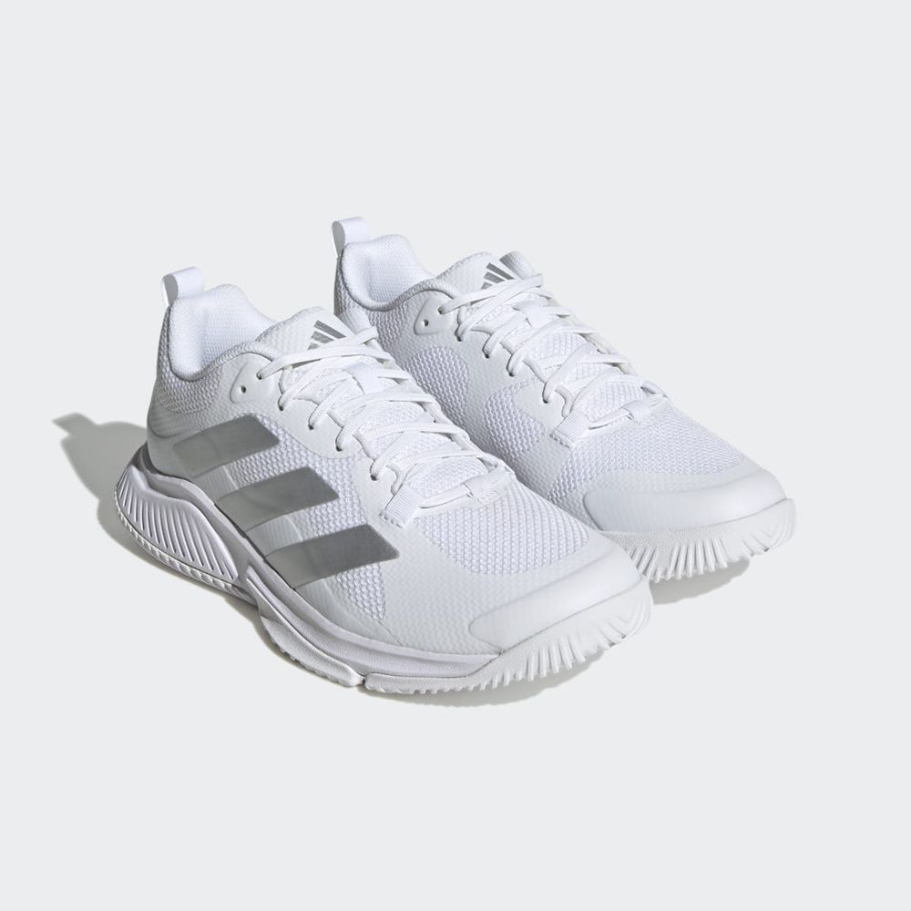 Basket Adidas Court Team Bounce 2.0 Blanche Argent Grise Femme | UPH-52020527