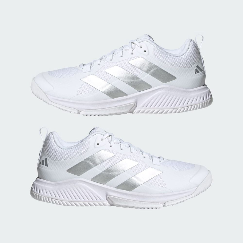 Basket Adidas Court Team Bounce 2.0 Blanche Argent Grise Femme | UPH-52020527