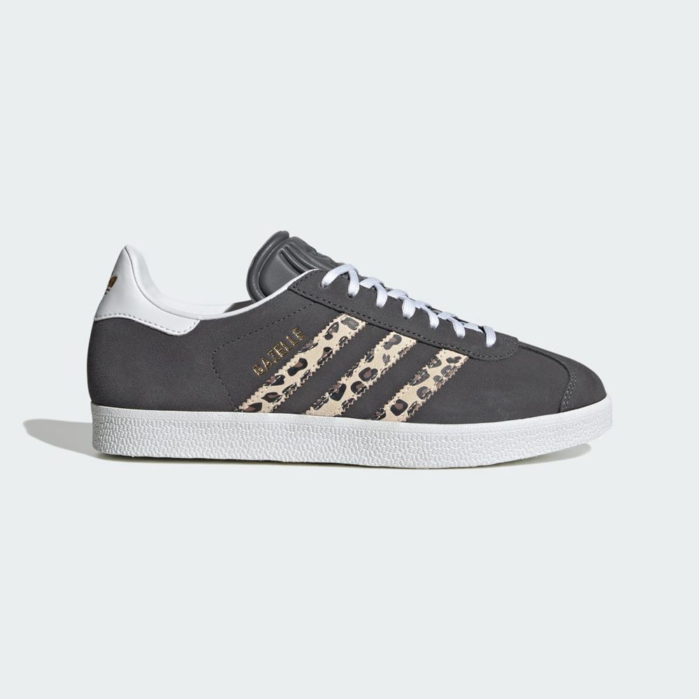 Basket Adidas Gazelle Grise Blanche Noir Femme | DKD-87161204