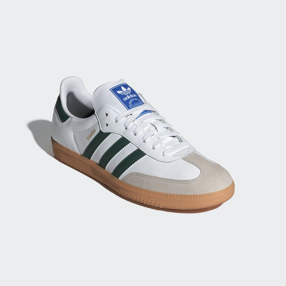 Basket Adidas Samba OG Blanche Vert Femme | EHD-90015867