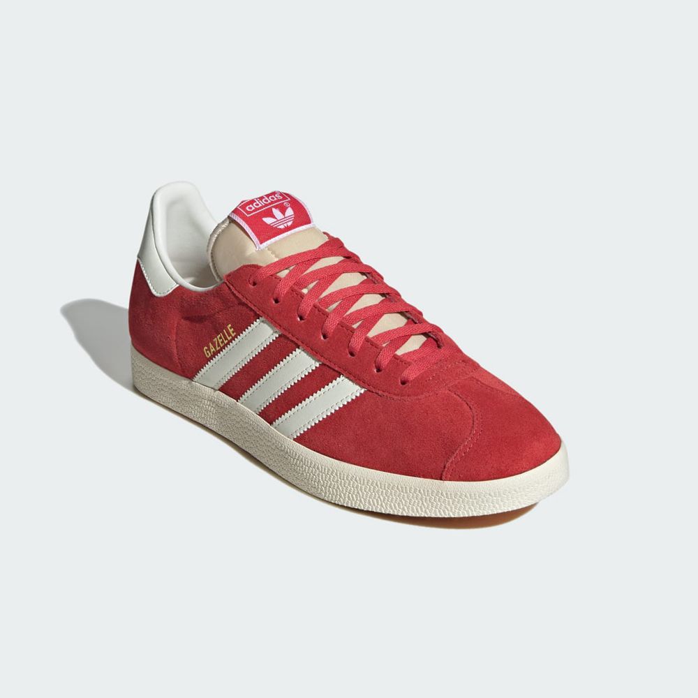 Basket Adidas Gazelle Rouge Blanche Femme | WAB-36865078