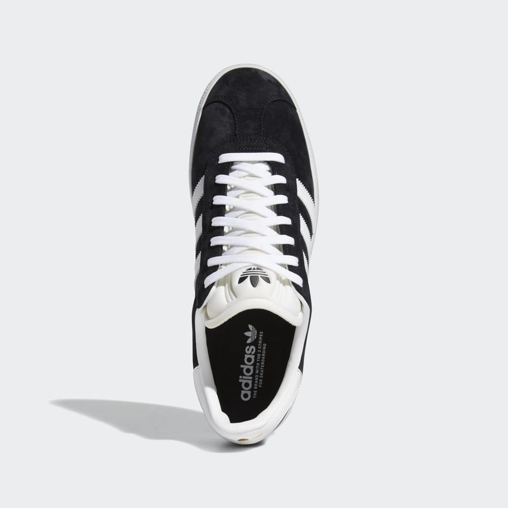 Basket Adidas Gazelle ADV Noir Blanche Doré Femme | FIB-46541324