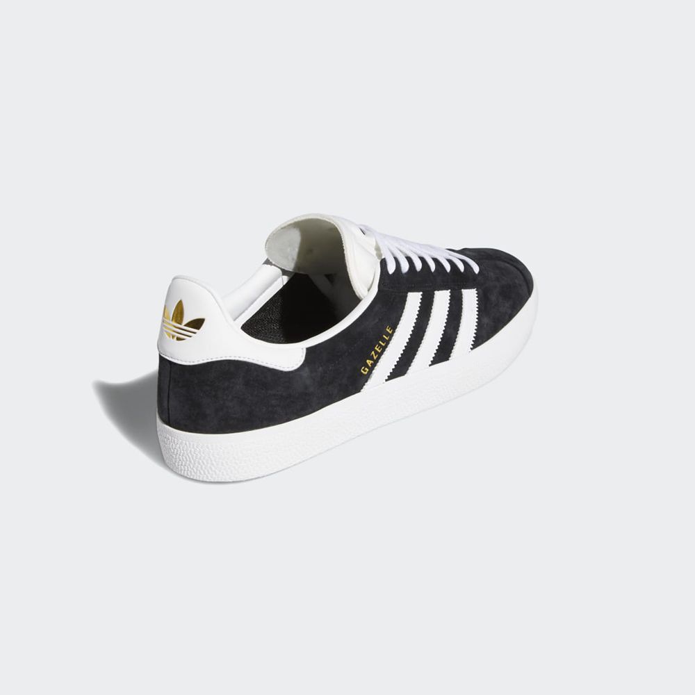 Basket Adidas Gazelle ADV Noir Blanche Doré Femme | FIB-46541324