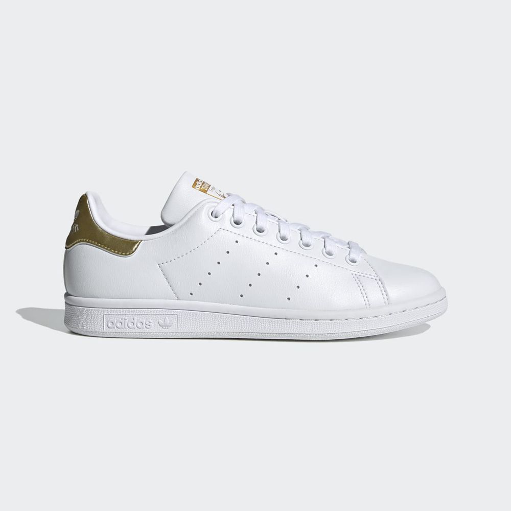 Basket Adidas Stan Smith Blanche Doré Femme | JDH-98189199