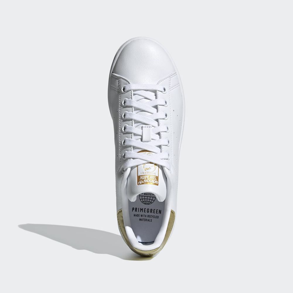 Basket Adidas Stan Smith Blanche Doré Femme | JDH-98189199