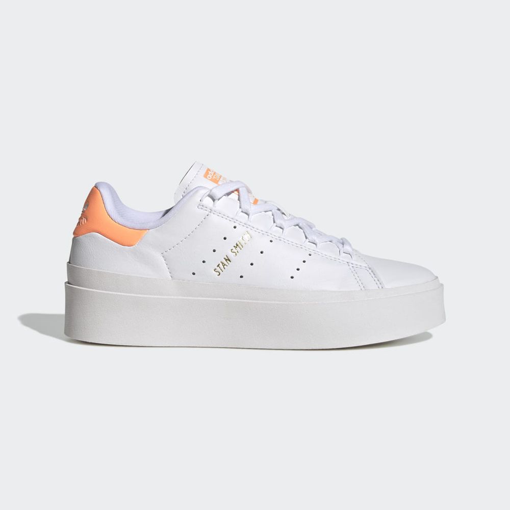 Basket Adidas Stan Smith Bonega Blanche Orange Femme | QKM-82004107