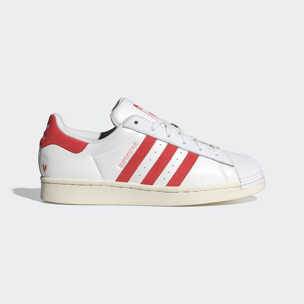 Basket Adidas Superstar Blanche Rouge Femme | LND-80939590