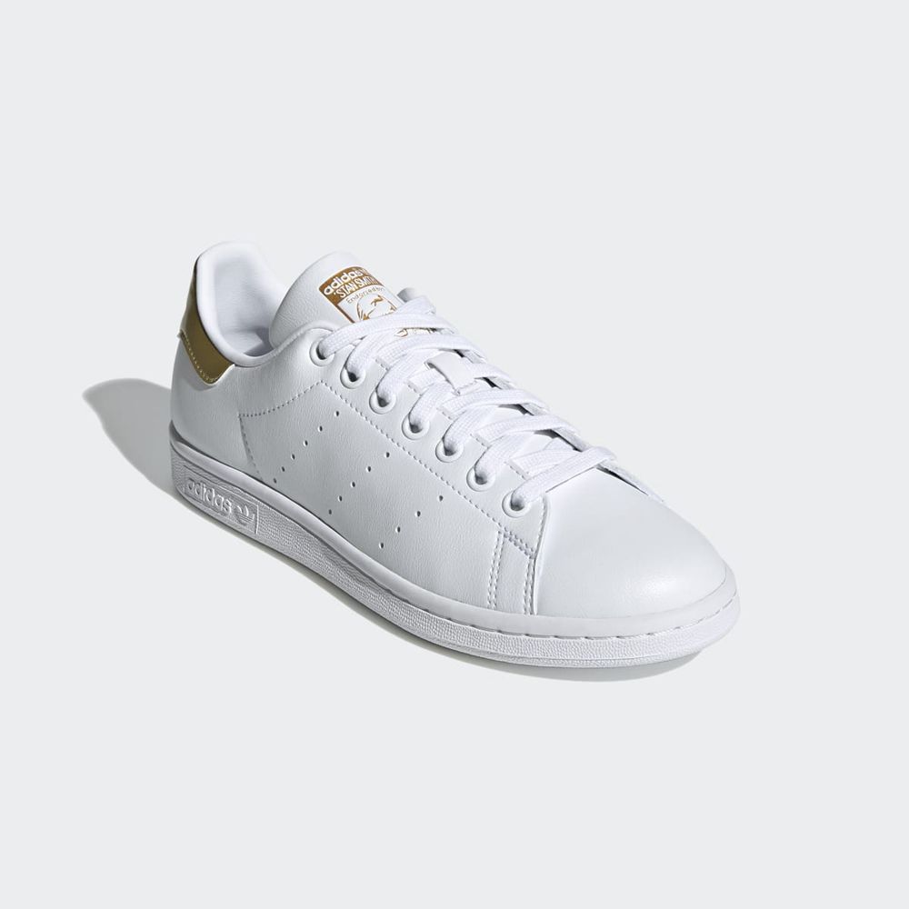 Basket Adidas Stan Smith Blanche Doré Femme | JDH-98189199