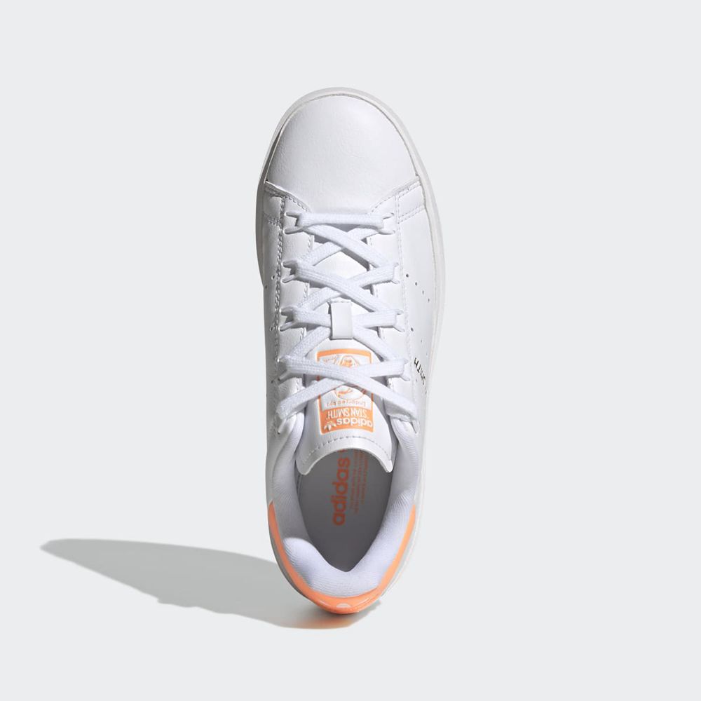 Basket Adidas Stan Smith Bonega Blanche Orange Femme | QKM-82004107