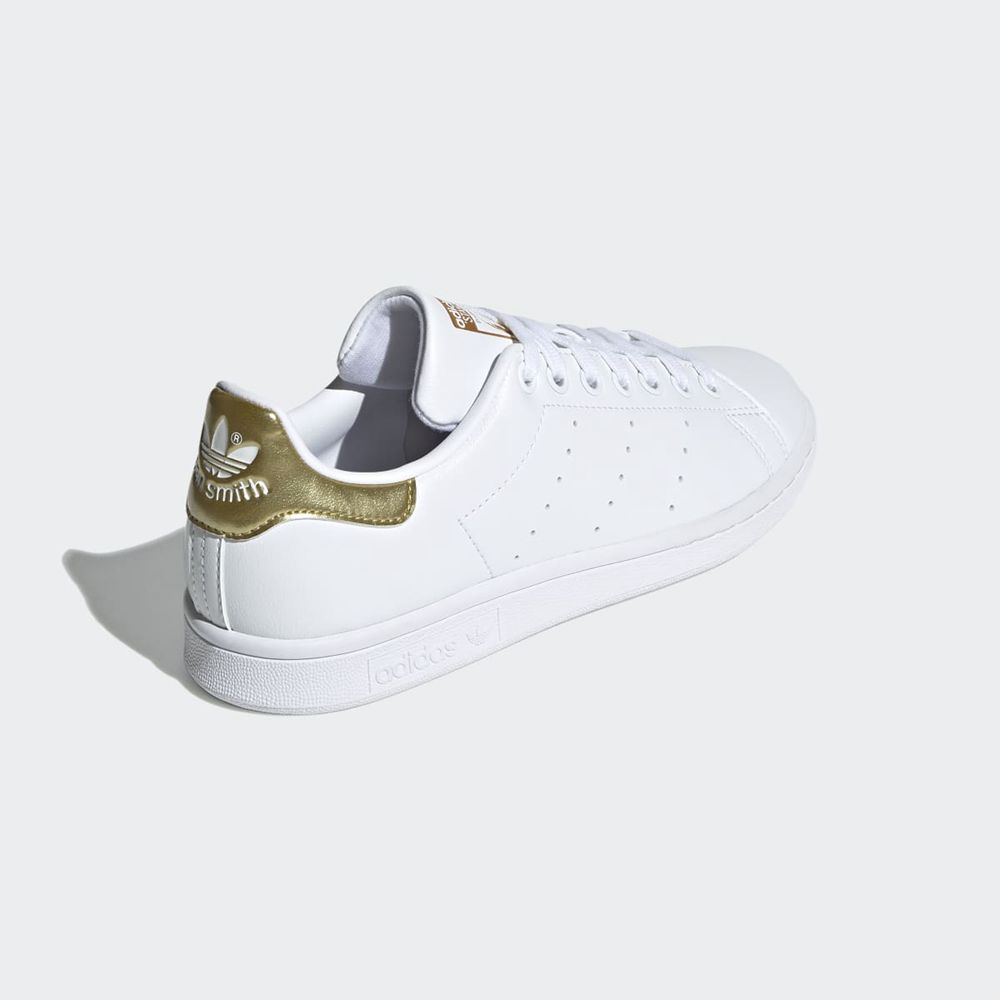 Basket Adidas Stan Smith Blanche Doré Femme | JDH-98189199