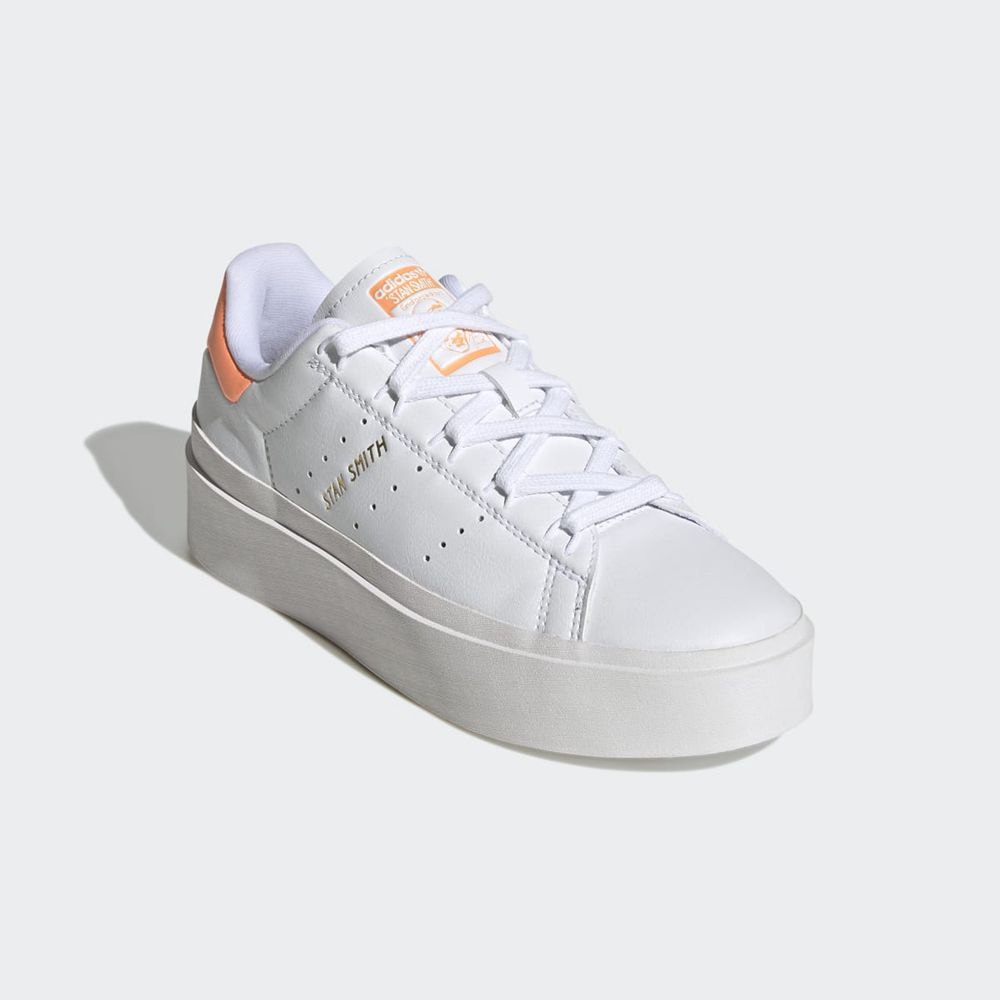 Basket Adidas Stan Smith Bonega Blanche Orange Femme | QKM-82004107