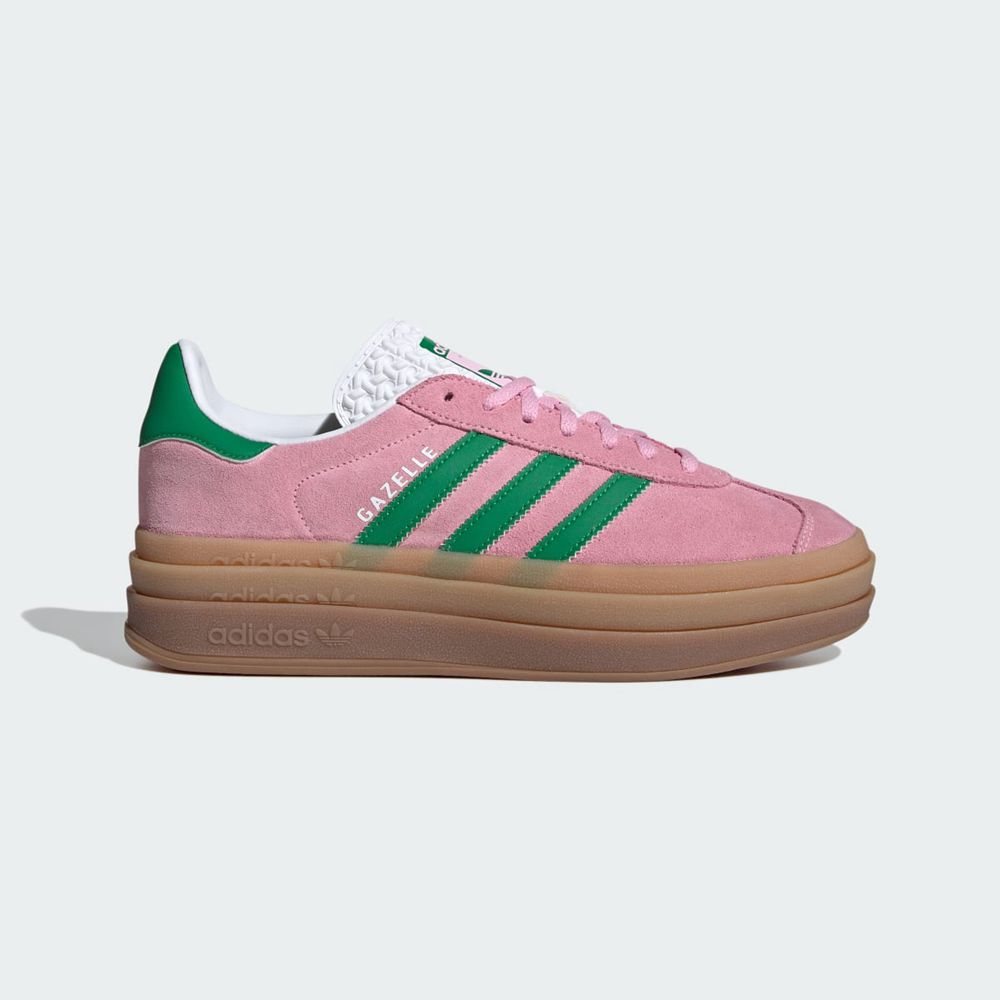 Basket Adidas Gazelle Bold Rose Vert Blanche Femme | RYR-87518249