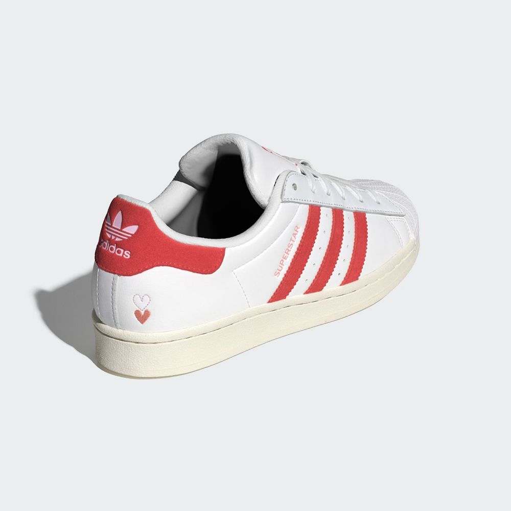 Basket Adidas Superstar Blanche Rouge Femme | LND-80939590