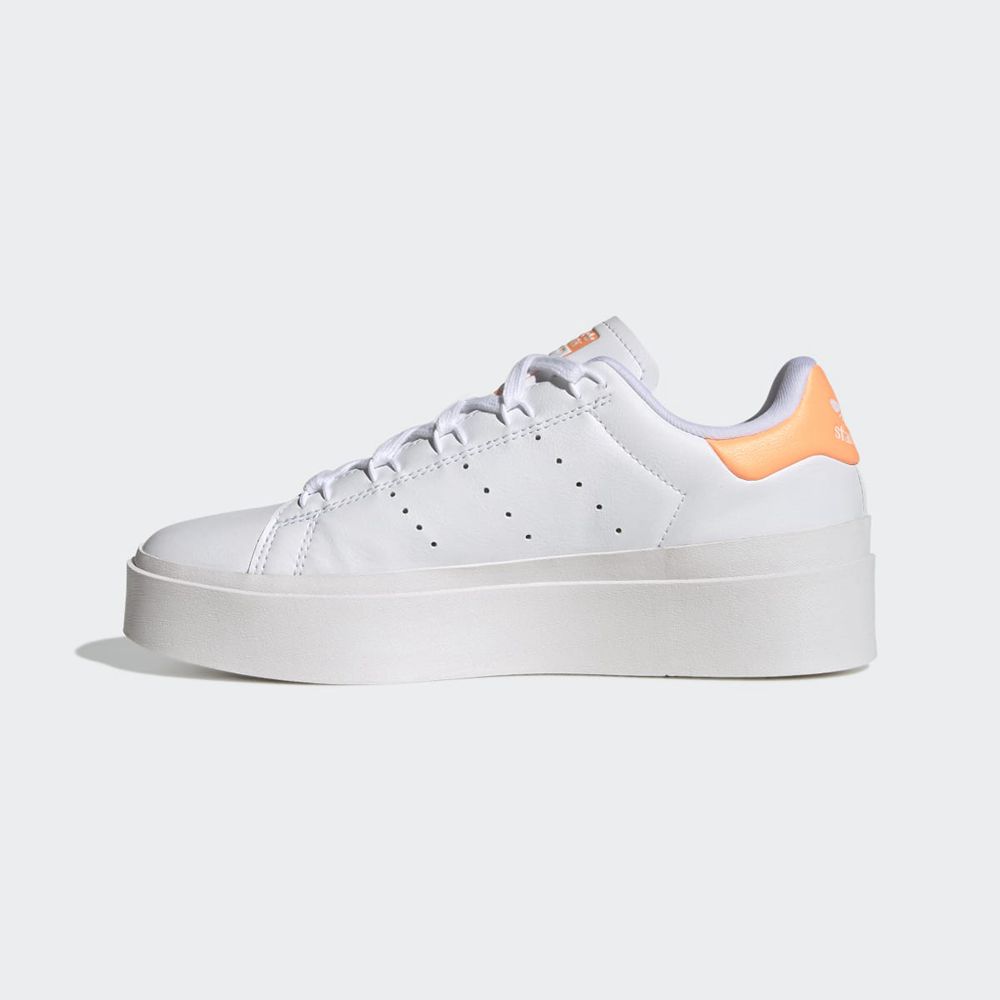 Basket Adidas Stan Smith Bonega Blanche Orange Femme | QKM-82004107