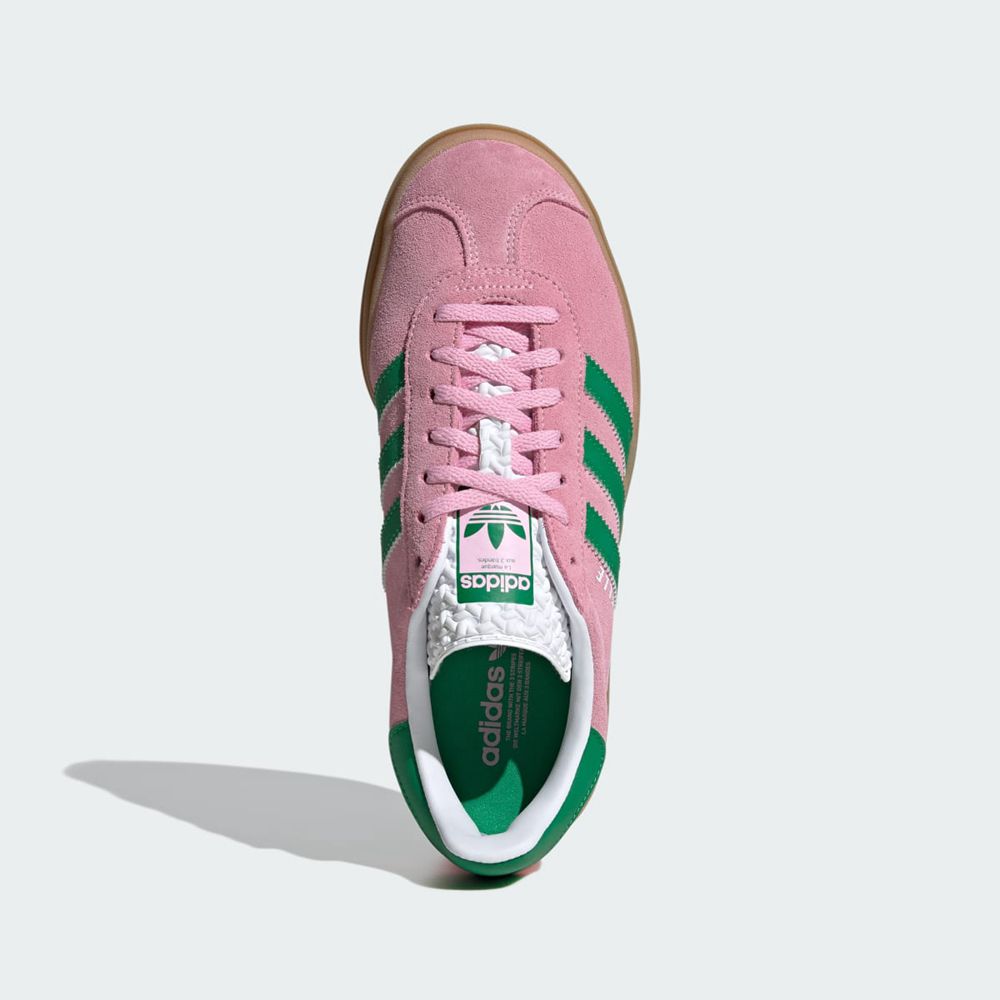 Basket Adidas Gazelle Bold Rose Vert Blanche Femme | RYR-87518249