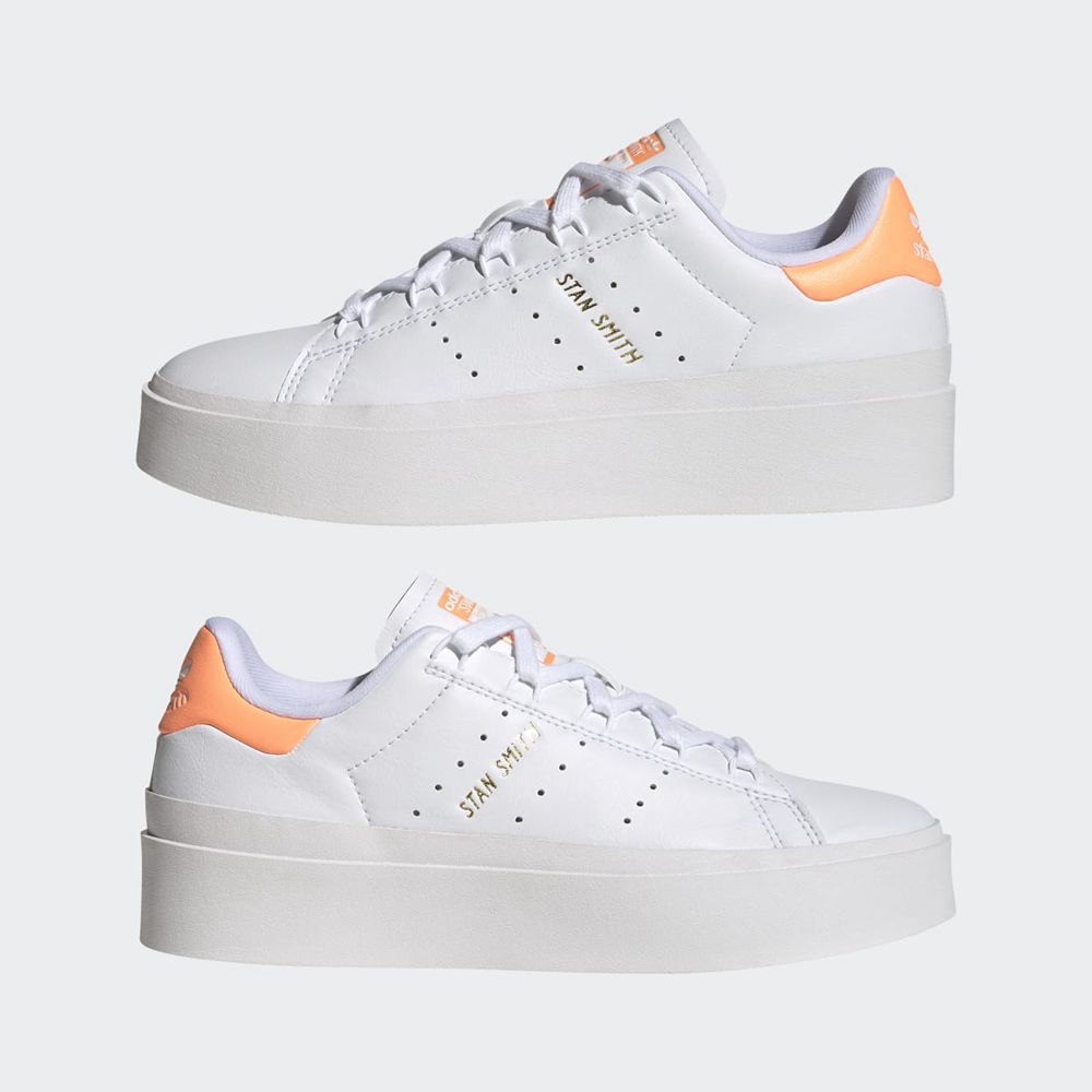 Basket Adidas Stan Smith Bonega Blanche Orange Femme | QKM-82004107