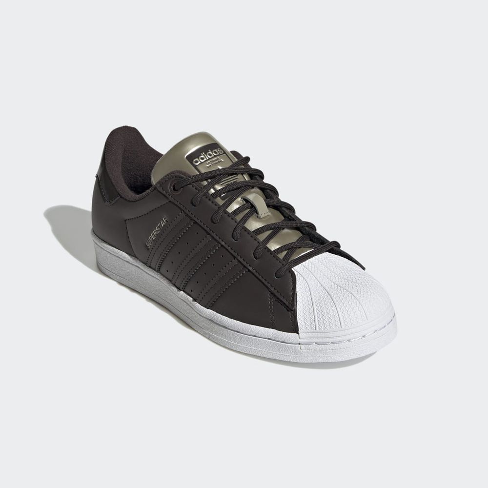 Basket Adidas Superstar Marron Blanche Femme | FHR-90815064