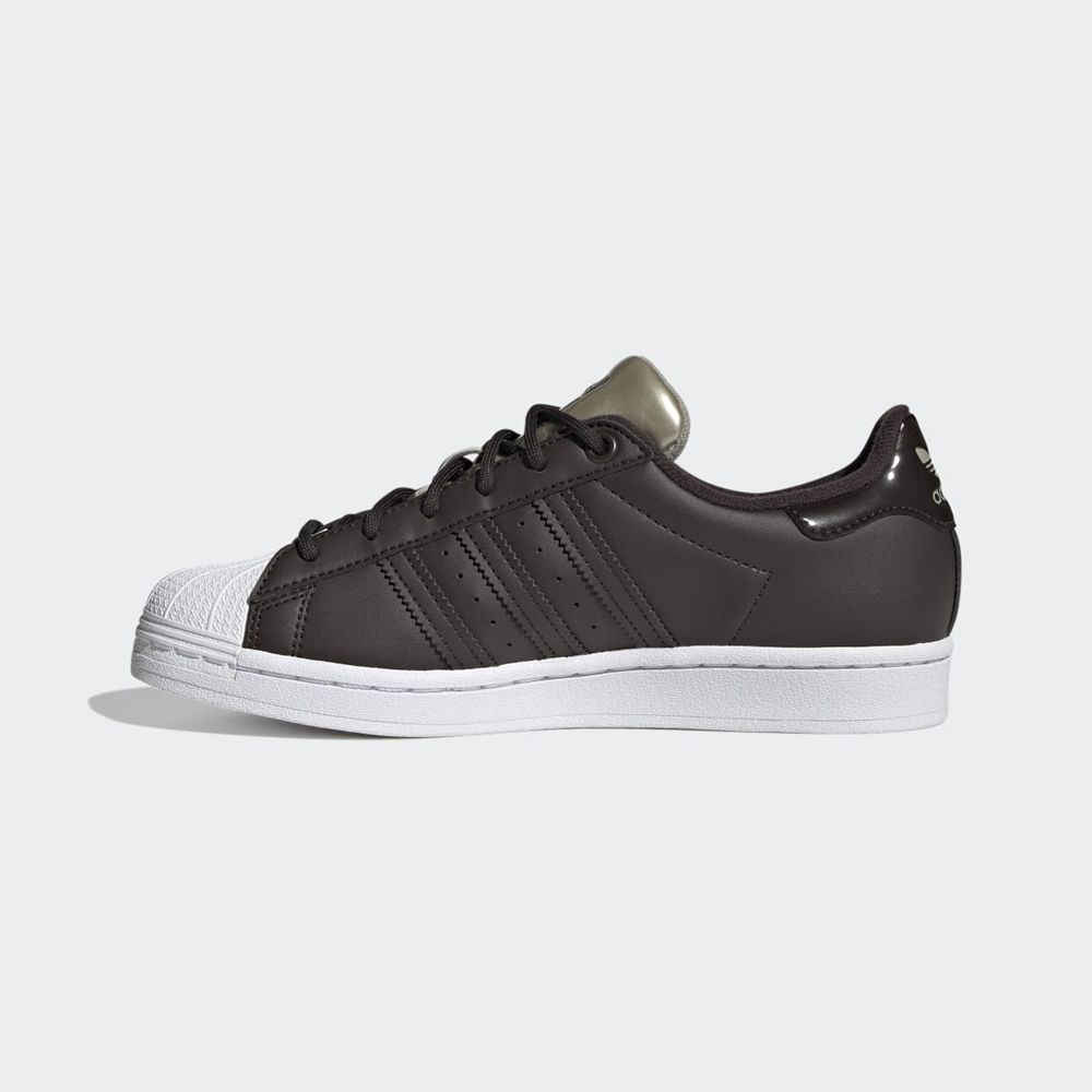 Basket Adidas Superstar Marron Blanche Femme | FHR-90815064